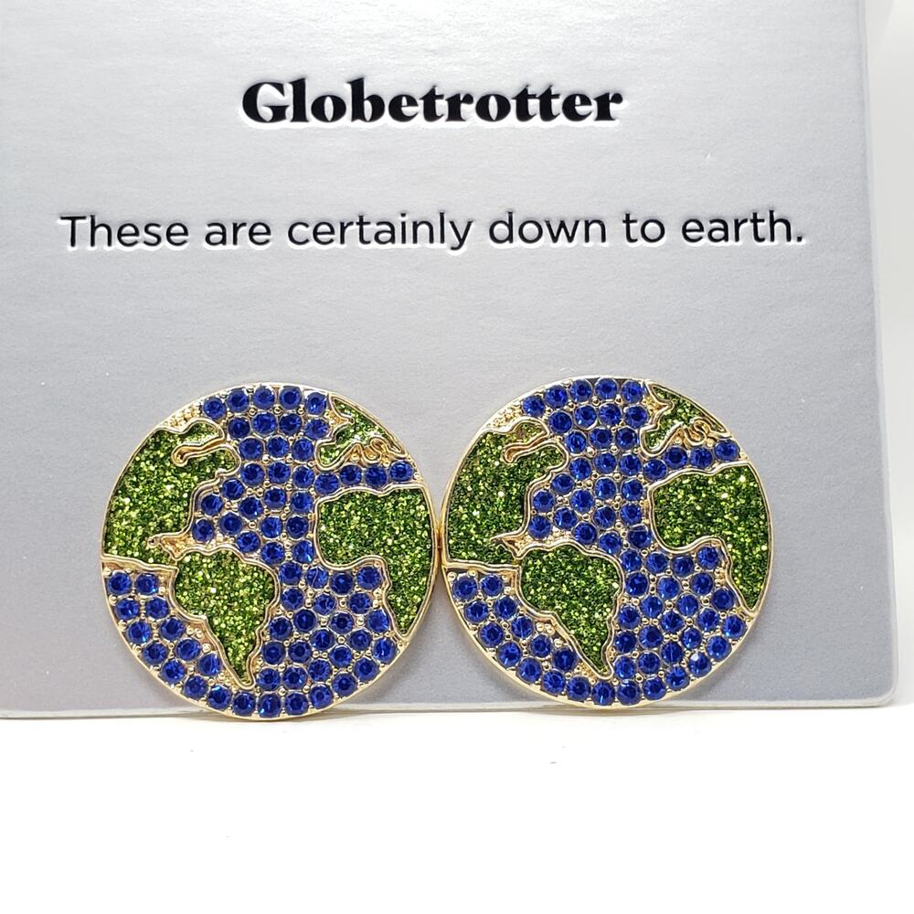 NWT Sugarfix by Baublebar Gold-Tone Lot of 3 Earrings Hoop Globe Paperclip - Picture 9 of 11